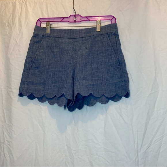 J. Crew Pants - J.Crew Blue Scalloped Hem Shorts